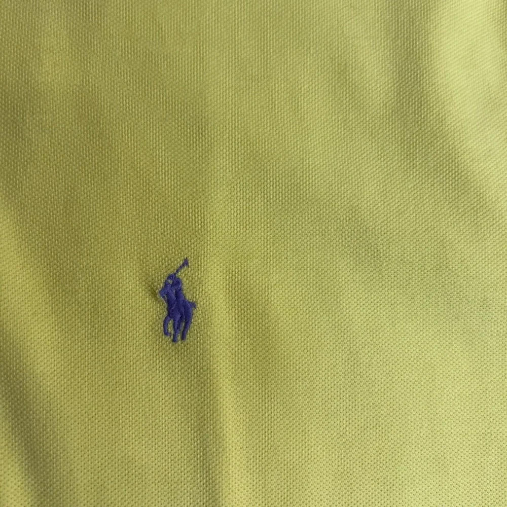 New Polo Ralph Lauren Polo Shirt Mens XL Yellow Short Sleeve Pique Oxford Pony